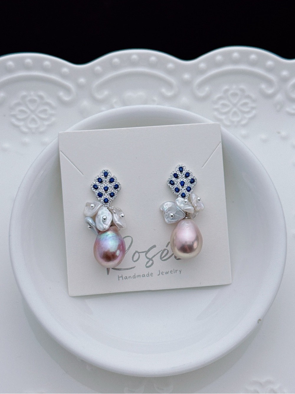 26E534 Handmade Freshwater Baroque Pearl Dangling Earrings